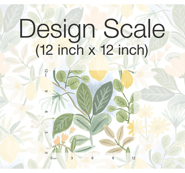 Amalfi Pink & Green Peel & Stick Wallpaper with Botanical Lemon Grove Motif - York PSW1319RL