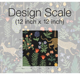 Menagerie Black Peel & Stick Wallpaper with Illustrated Animal and Botanical Motif - York PSW1321RL