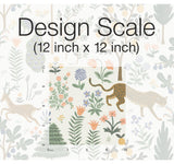 Menagerie Cream Peel & Stick Wallpaper with Animals Botanical Motif - York PSW1322RL
