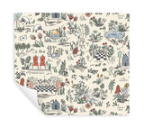 Wonderland Pastel Peel & Stick Wallpaper with Novelty Alice-in-Wonderland Illustrations - York PSW1330RL