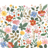 Strawberry Fields White Peel & Stick Wall Mural with Whimsical Floral Pattern - York PSW1334M