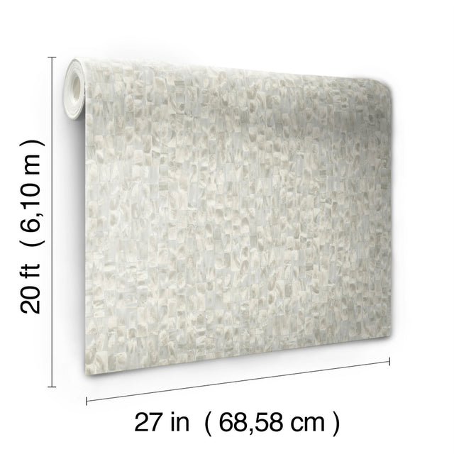 Mother Of Pearl Grey & Beige Peel & Stick Wallpaper