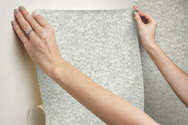 Mother Of Pearl Grey & Beige Peel & Stick Wallpaper