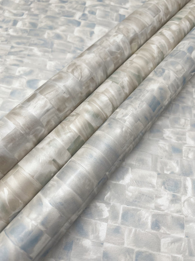 Mother Of Pearl Grey & Blue Peel & Stick Wallpaper