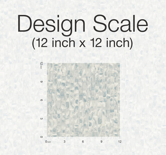 Mother Of Pearl Grey & Blue Peel & Stick Wallpaper