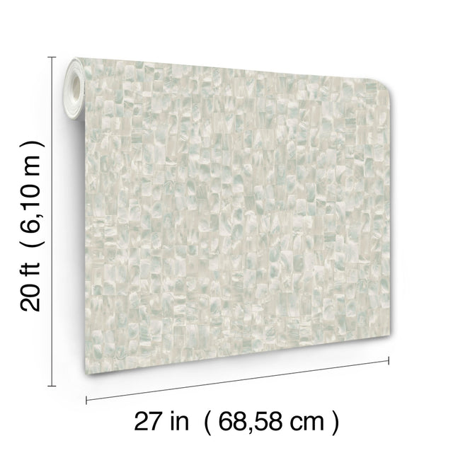 Mother of Pearl Blue & Green Peel & Stick Wallpaper