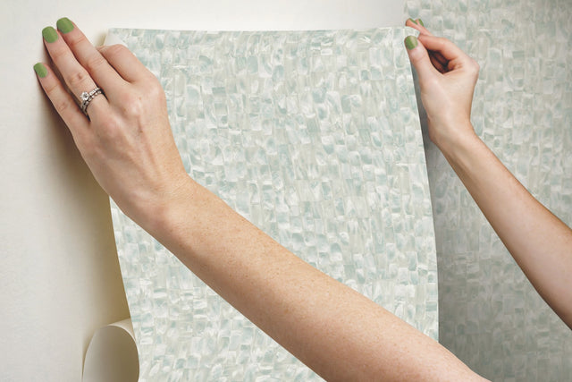 Mother of Pearl Blue & Green Peel & Stick Wallpaper