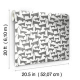 Cat Tails Black Peel & Stick Non Woven Wallpaper with Matte Finish - York PSW1340RL