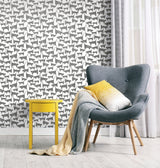 Cat Tails Black Peel & Stick Non Woven Wallpaper with Matte Finish - York PSW1340RL