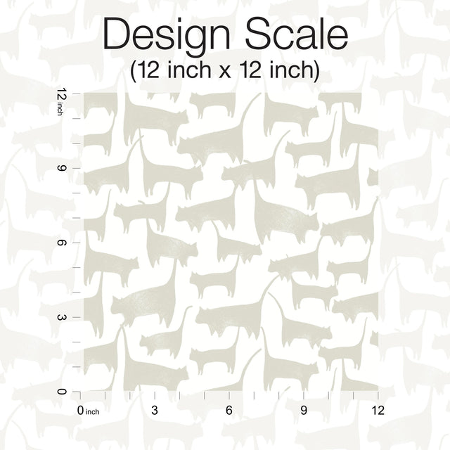 Cat Tails Beige Peel & Stick Wallpaper with Matte Non-Woven Finish - York PSW1341RL