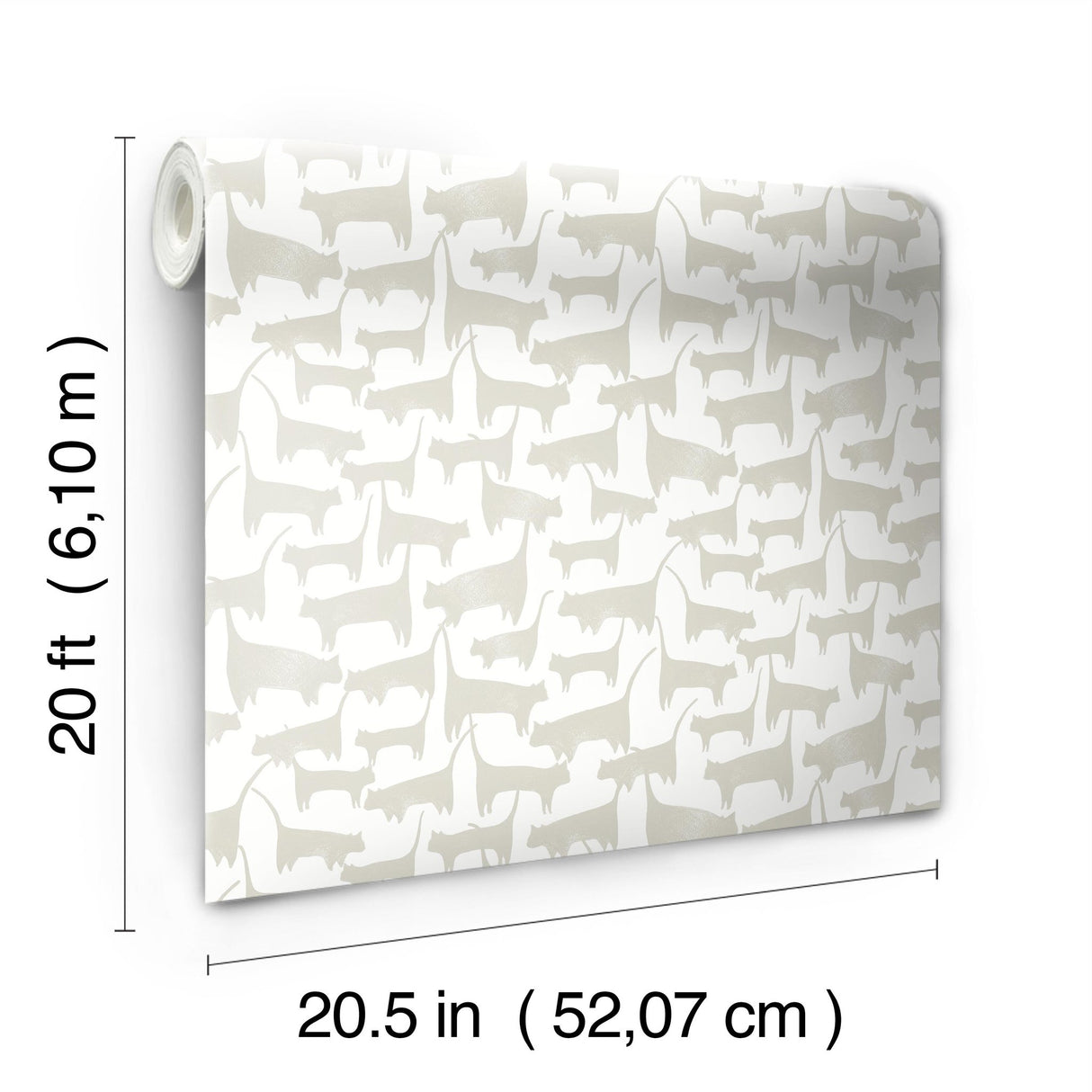 Cat Tails Beige Peel & Stick Wallpaper with Matte Non-Woven Finish - York PSW1341RL
