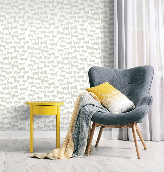 Cat Tails Beige Peel & Stick Wallpaper with Matte Non-Woven Finish - York PSW1341RL