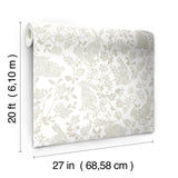 Botanical Bunnies Beige Peel & Stick Wallpaper with Animals Pattern, Matte Non Woven - York PSW1344RL