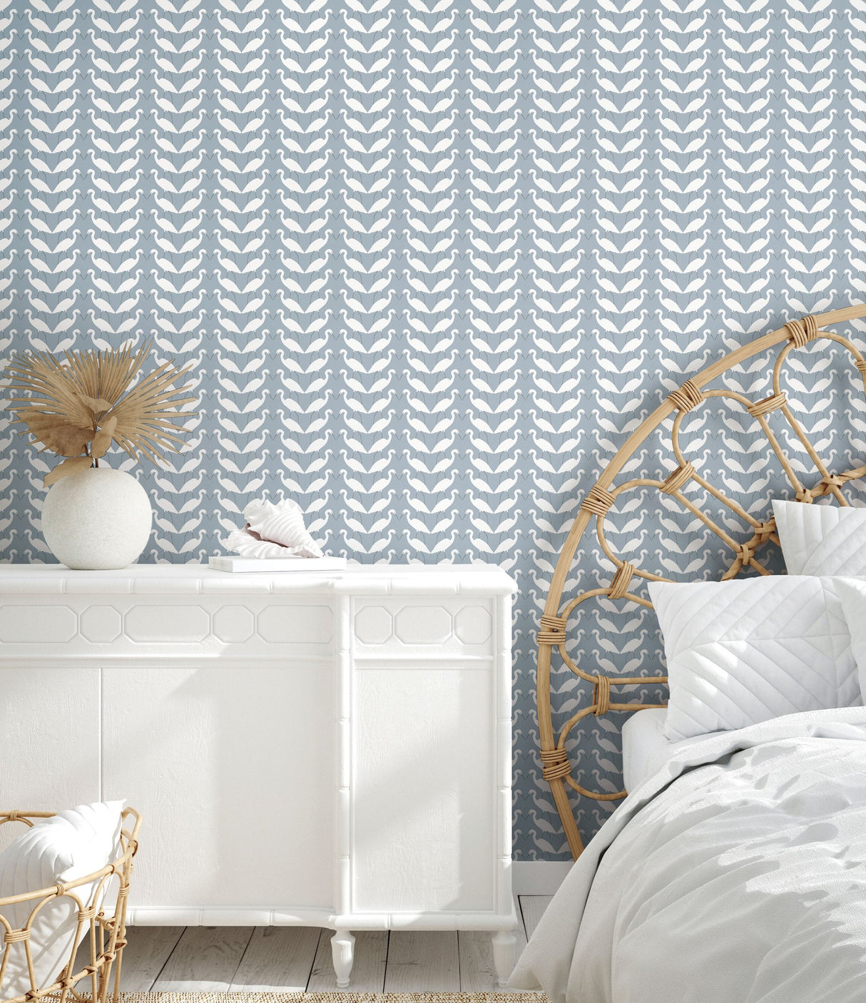 Elegant Birds Blue Peel & Stick Wallpaper with Matte Non-Woven Animal Motif - York PSW1347RL