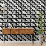 Feather Flight Black Peel & Stick Wallpaper with Animal Bird Motif, Matte Non-Woven  York PSW1351RL