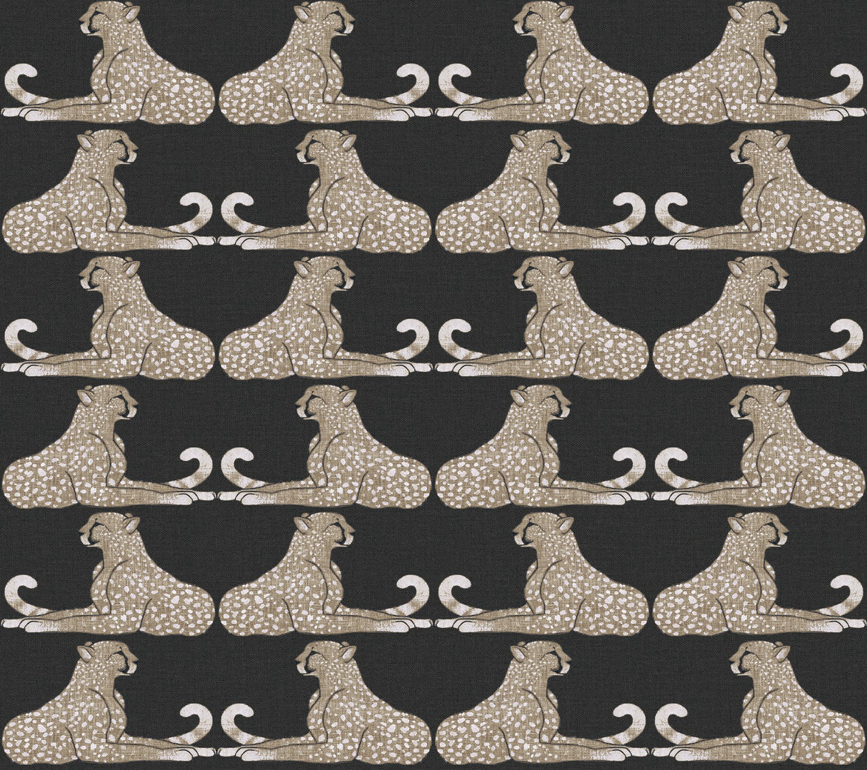 Reclining Cheetahs Black Peel & Stick Wallpaper with Animal Motif - York PSW1355RL