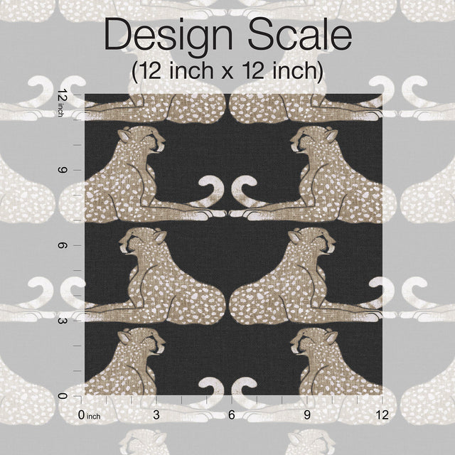 Reclining Cheetahs Black Peel & Stick Wallpaper with Animal Motif - York PSW1355RL