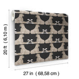 Reclining Cheetahs Black Peel & Stick Wallpaper with Animal Motif - York PSW1355RL