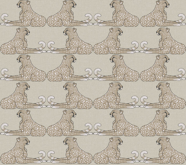 Reclining Cheetahs Taupe Peel & Stick Wallpaper