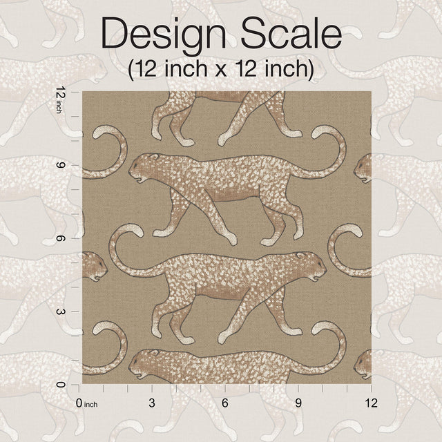 Big Cat Walk Brown Peel & Stick Wallpaper with Animal Leopard Motif - York PSW1358RL