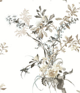 Wild Flowers Neutral Peel and Stick Wallpaper by York Wallcoverings - PSW1365RL
