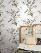 Wild Flowers Neutral Peel and Stick Non Woven Botanical Wallpaper by York Wallcoverings Vintage Florals Collection - PSW1365RL