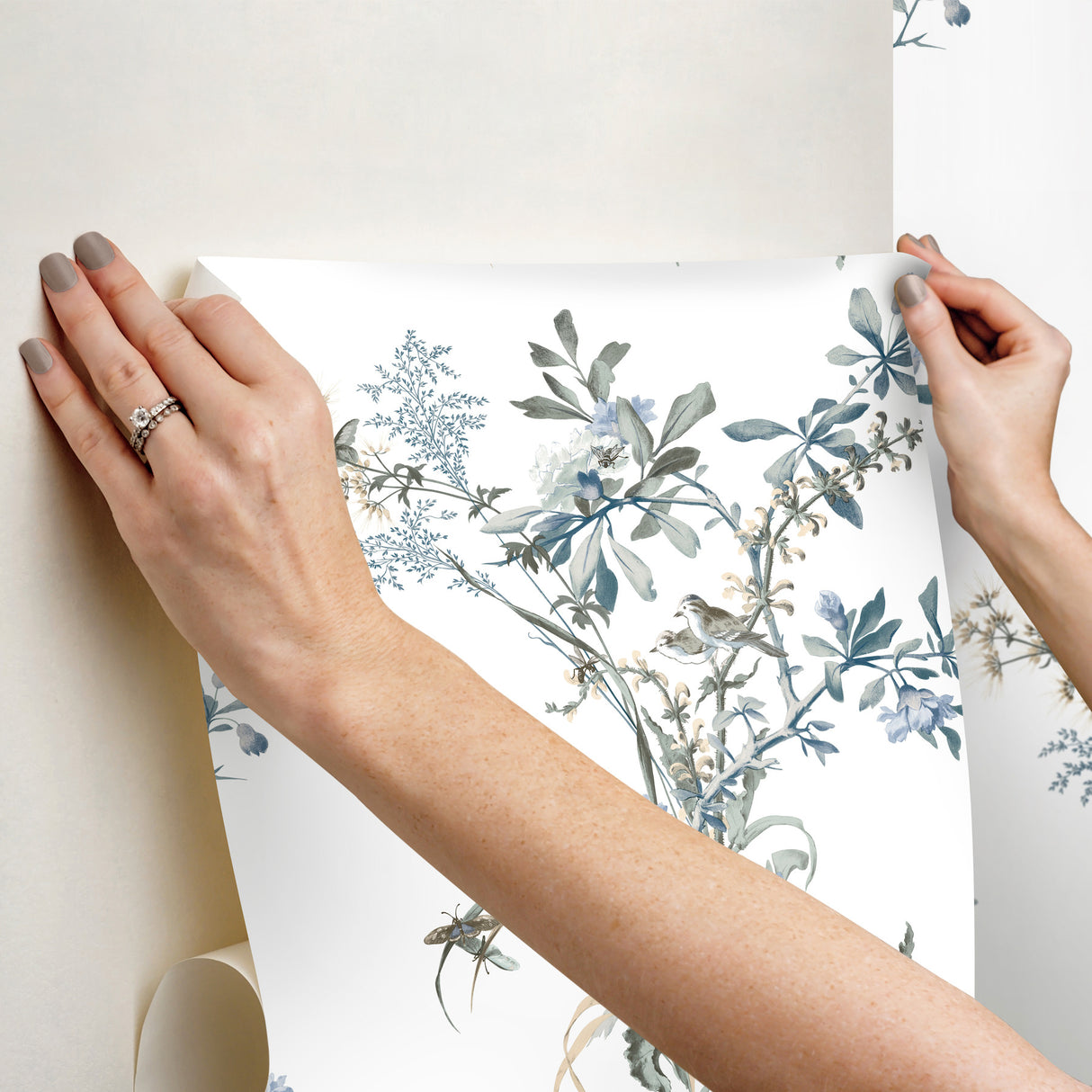 Wild Flowers Jade by York Wallcoverings Peel & Stick Wallpaper – York Wallcoverings PSW1367RL
