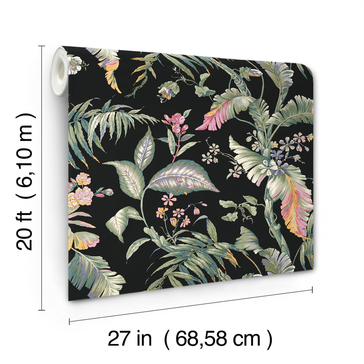 Fiji Garden Black by York Wallcoverings Peel & Stick Wallpaper – York Wallcoverings PSW1368RL