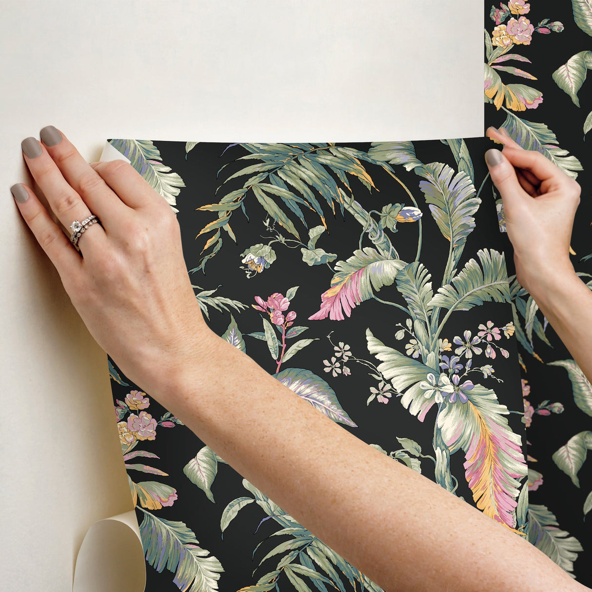 Fiji Garden Black by York Wallcoverings Peel & Stick Wallpaper – York Wallcoverings PSW1368RL