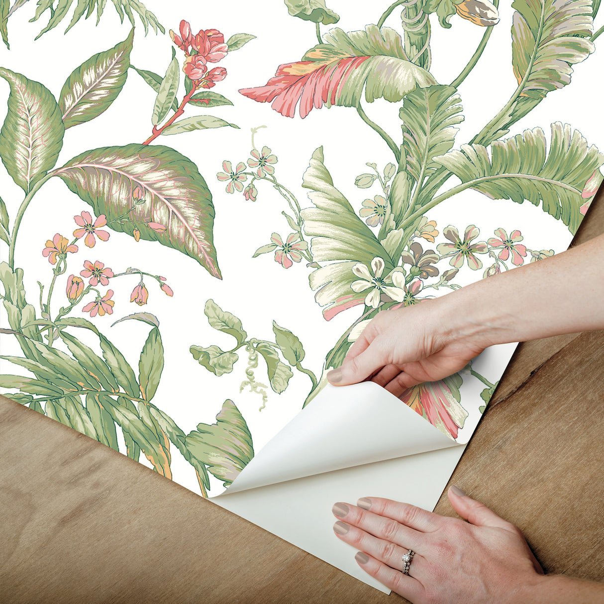 Fiji Garden Pink by York Wallcoverings Peel & Stick Wallpaper – York Wallcoverings PSW1369RL
