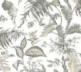 Fiji Garden White Peel & Stick Wallpaper – York Wallcoverings PSW1371RL pattern swatch