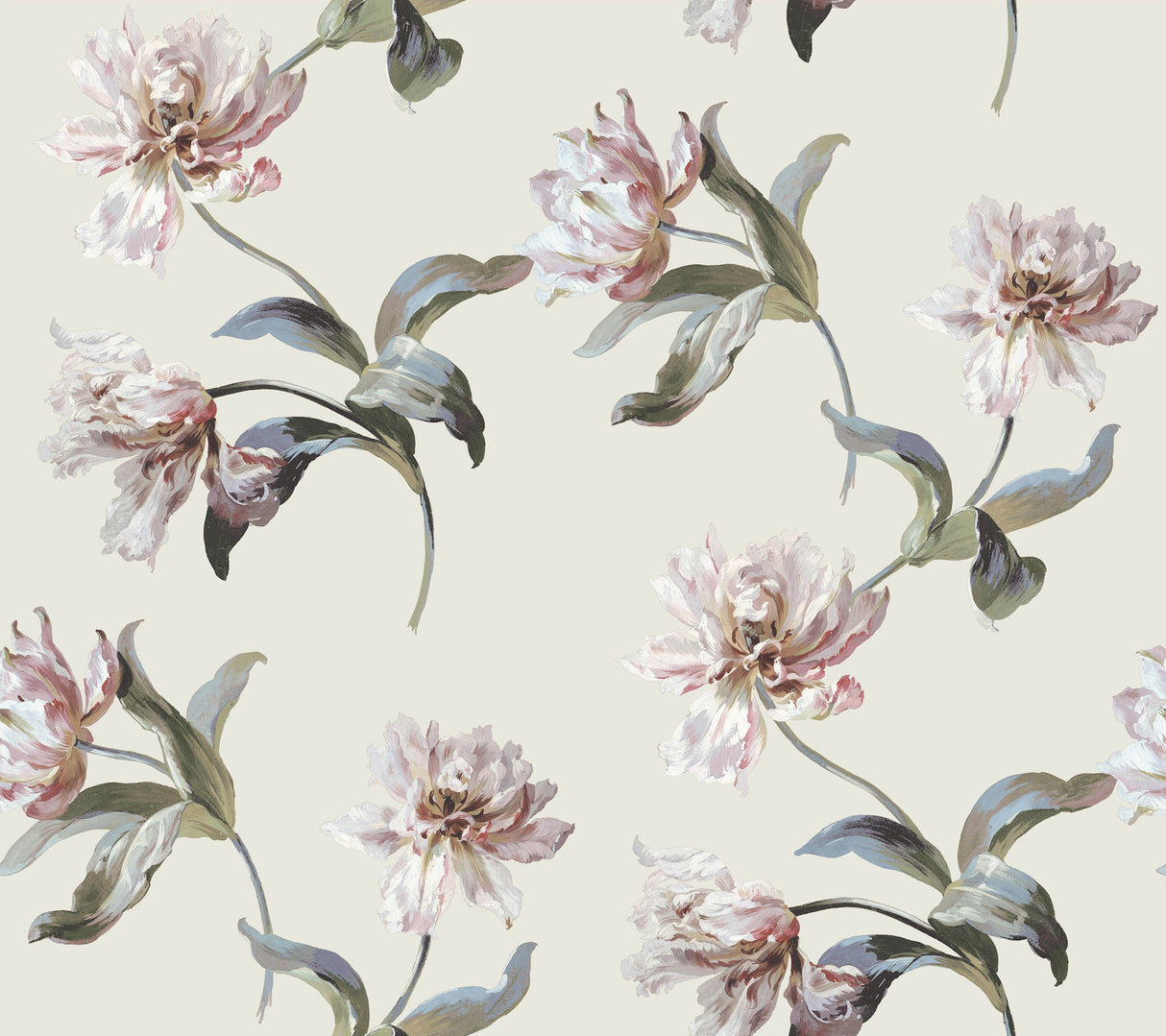 Large Parrot Tulip Neutral Peel and Stick Wallpaper by York Wallcoverings - PSW1373RL