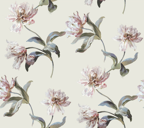 Large Parrot Tulip Neutral Peel and Stick Wallpaper by York Wallcoverings - PSW1373RL