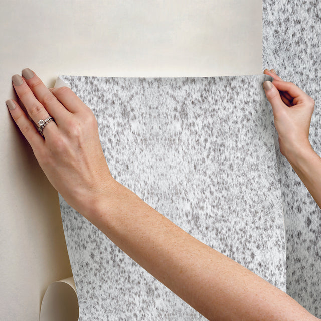 Fleabitten Soft Grey Peel & Stick Wallpaper with Speckled Equine Coat Motif - York PSW1378RL