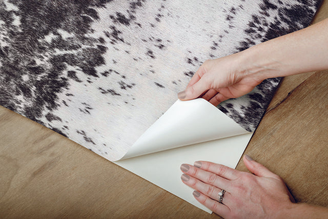 Marbled Appaloosa Black Peel & Stick Wallpaper with Equestrian Spotted Motif - York PSW1380RL