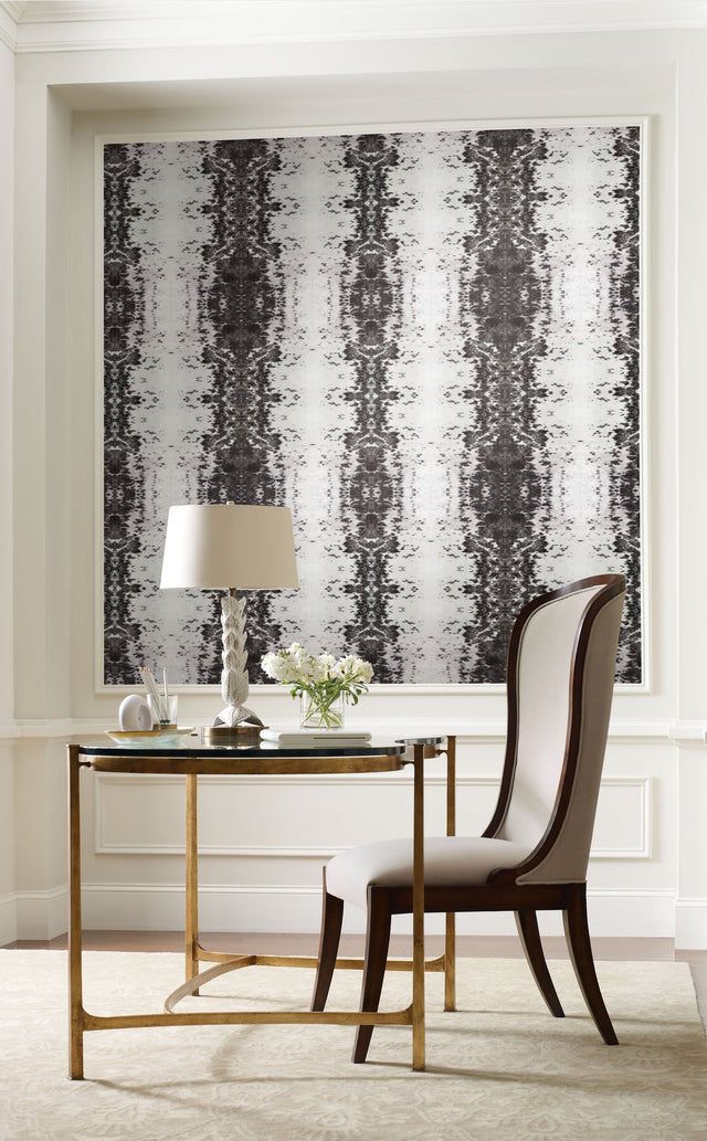 Marbled Appaloosa Black Peel & Stick Wallpaper with Equestrian Spotted Motif - York PSW1380RL