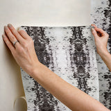 Marbled Appaloosa Black Peel & Stick Wallpaper with Equestrian Spotted Motif - York PSW1380RL