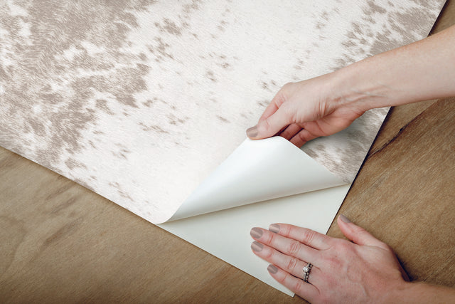 Marbled Appaloosa Beige Peel & Stick Wallpaper with Equine-Inspired Abstract Motif - York PSW1381RL