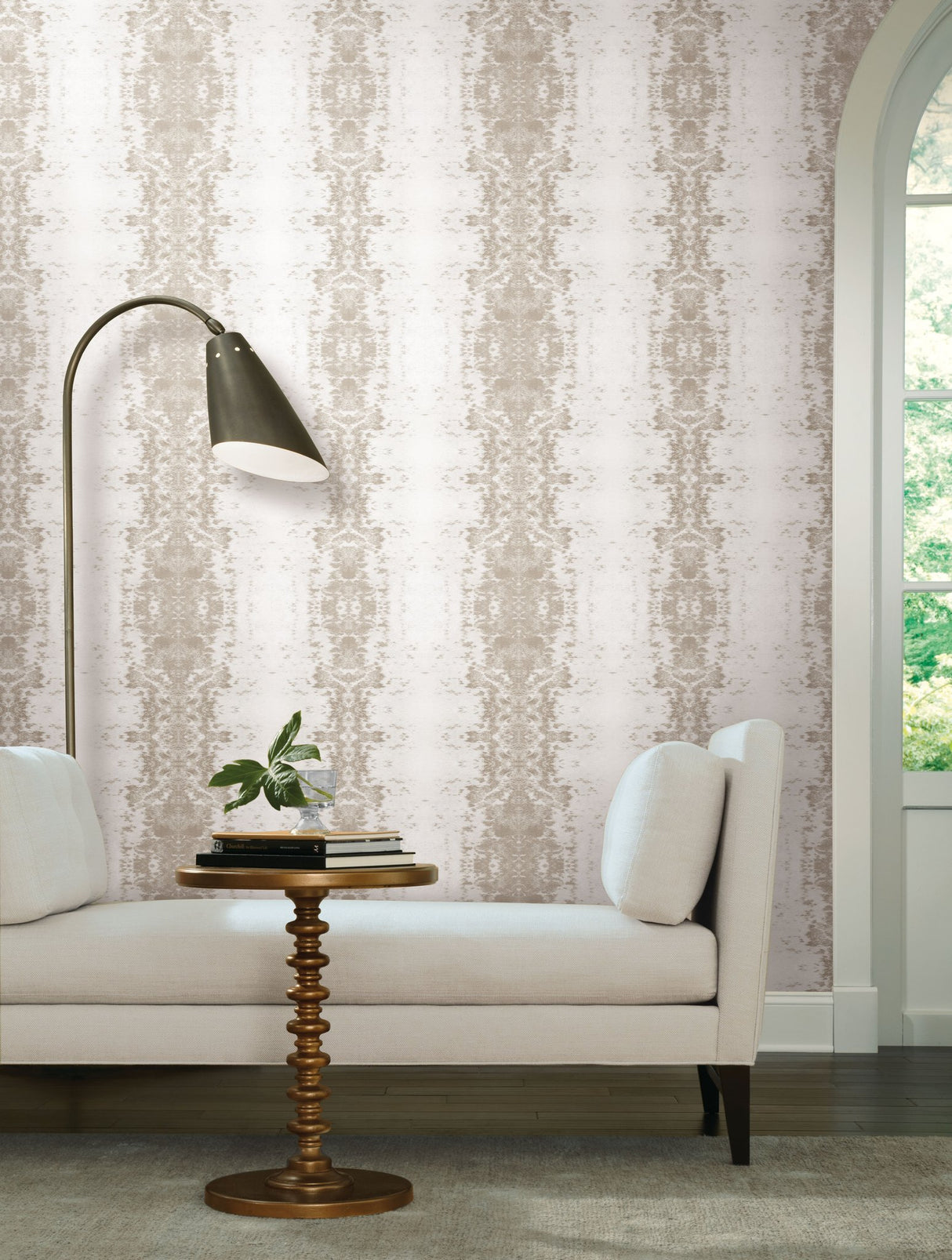 Marbled Appaloosa Beige Peel & Stick Wallpaper with Equine-Inspired Abstract Motif - York PSW1381RL