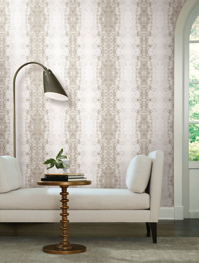 Marbled Appaloosa Beige Peel & Stick Wallpaper with Equine-Inspired Abstract Motif - York PSW1381RL