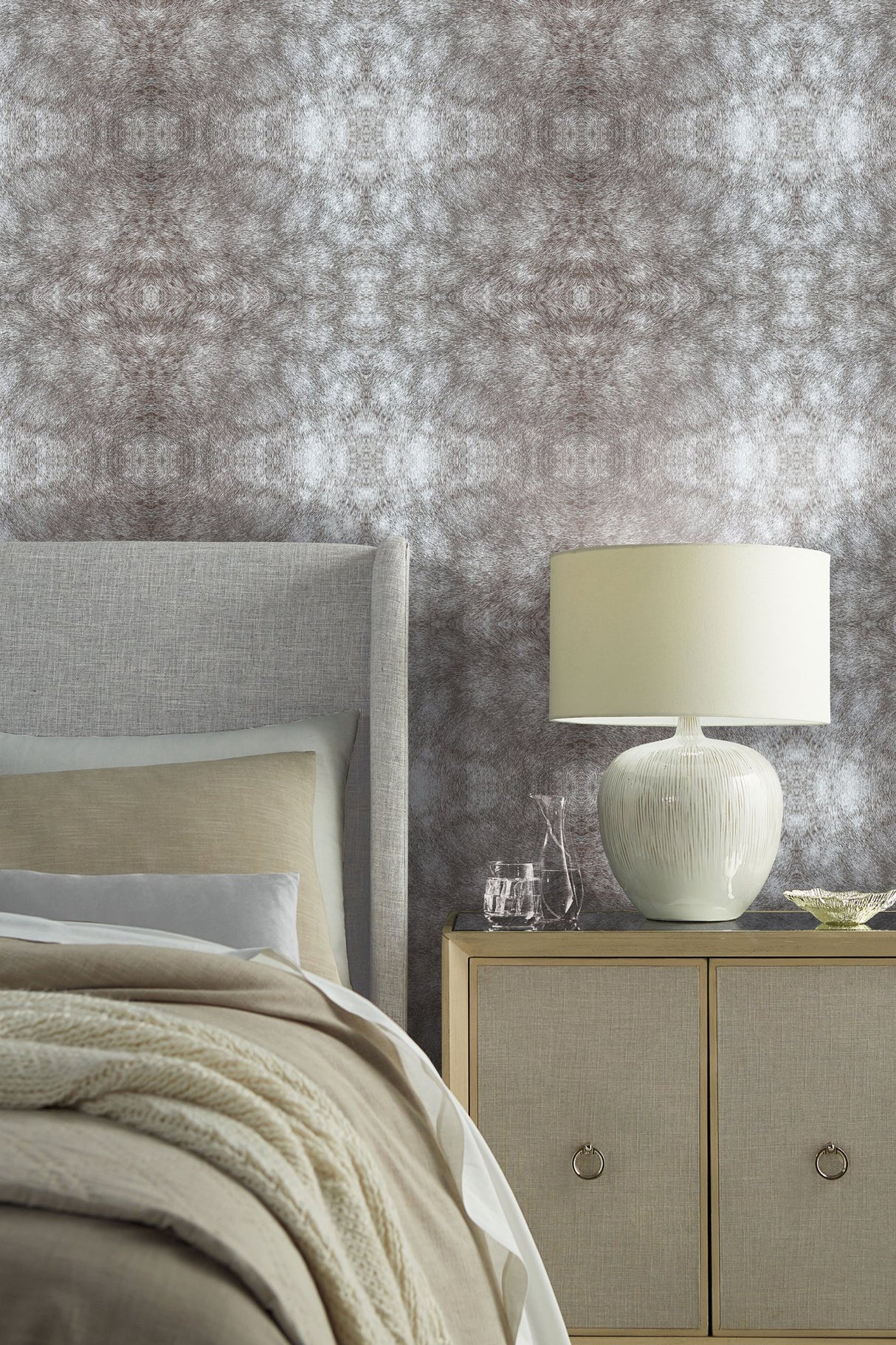 Rose Dapple Warm Grey Peel & Stick Wallpaper with Equestrian Dapple Motif - York PSW1382RL