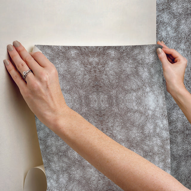 Rose Dapple Warm Grey Peel & Stick Wallpaper with Equestrian Dapple Motif - York PSW1382RL