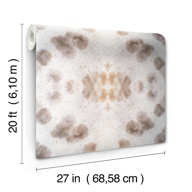Leopard Appaloosa Off White Peel & Stick Wallpaper with Animal Motif - York PSW1386RL