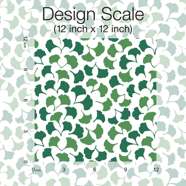 Forest Glade Forest Green Peel & Stick Wallpaper with Botanical Ginkgo Leaf Pattern - York PSW1389RL