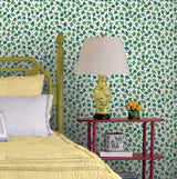 Forest Glade Forest Green Peel & Stick Wallpaper with Botanical Ginkgo Leaf Pattern - York PSW1389RL