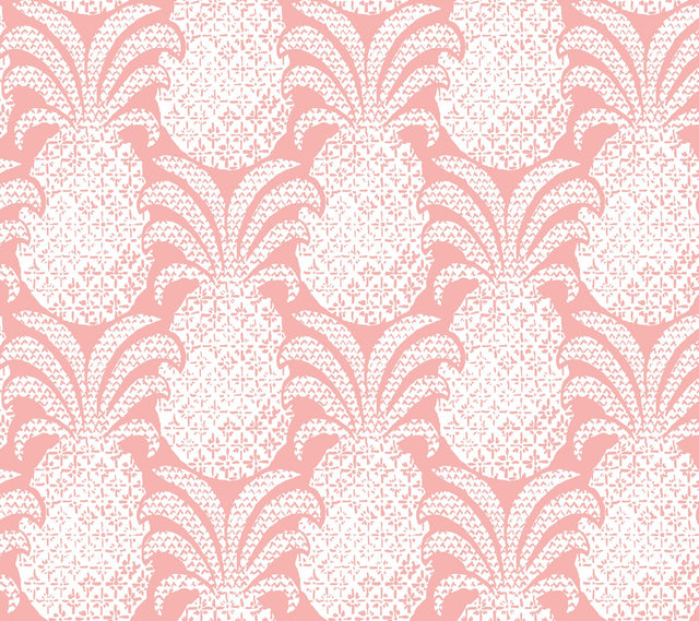 Colony Club Shell Pink Peel & Stick Wallpaper with Botanical Pineapple Motif - York PSW1391RL