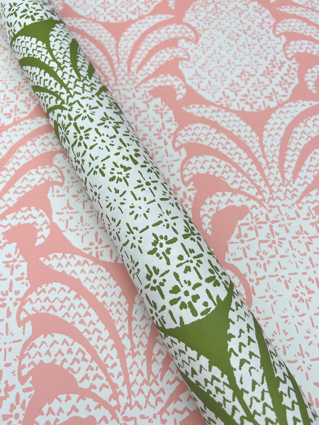 Colony Club Shell Pink Peel & Stick Wallpaper with Botanical Pineapple Motif - York PSW1391RL