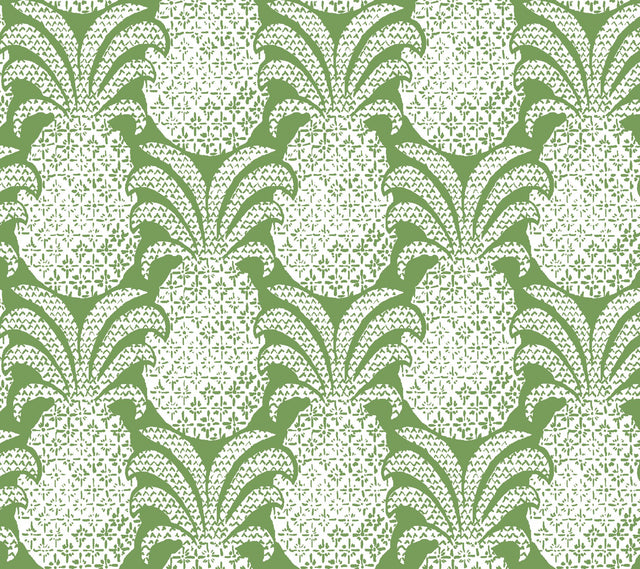 Colony Club Palm Green Peel & Stick Wallpaper with Pineapple Botanical Motif - York PSW1392RL