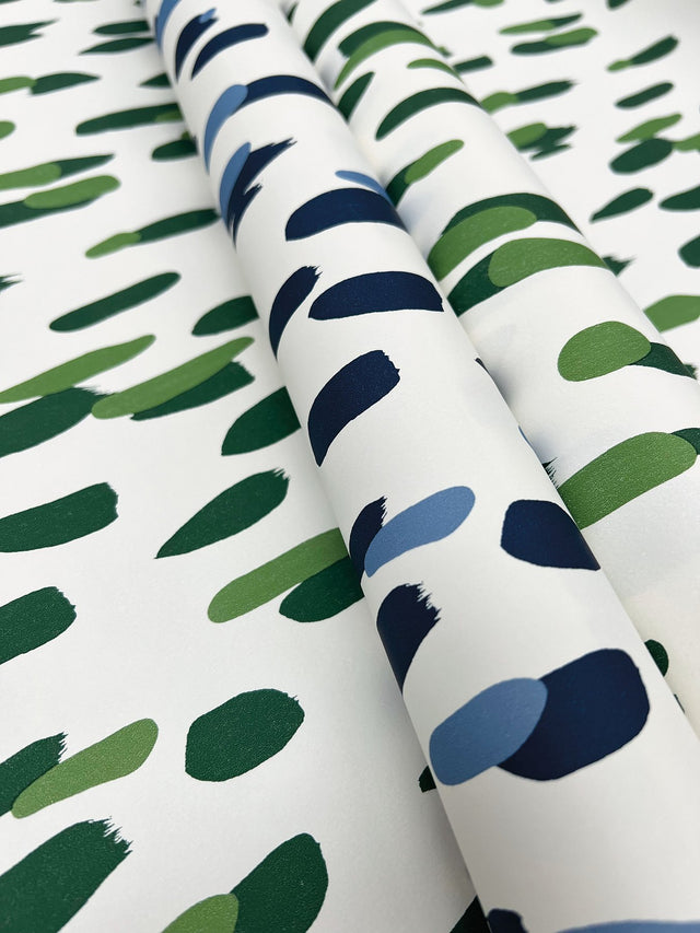 Club House Navy Blue Peel & Stick Wallpaper with Painterly Dot Geometric - York PSW1394RL