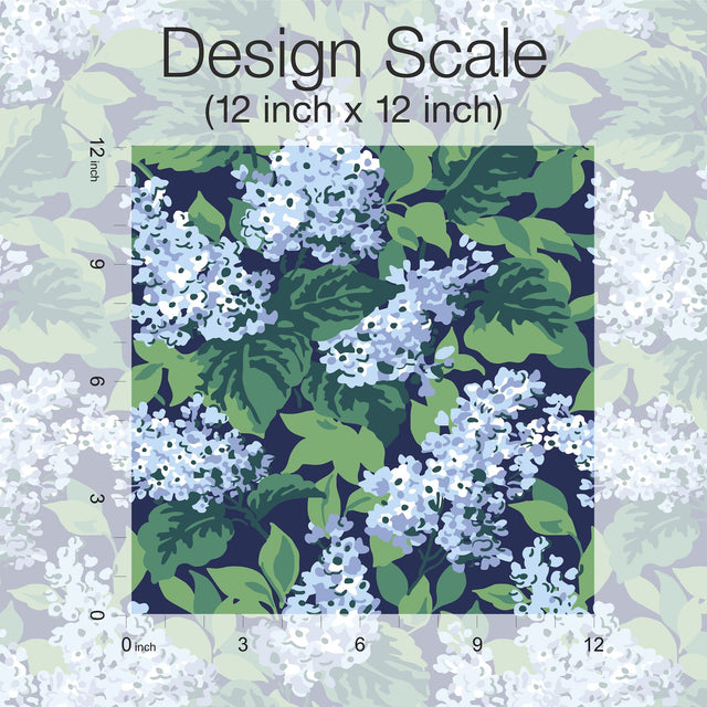 Bar Harbor Sky Blue Peel & Stick Wallpaper with Floral Lilac Pattern - York PSW1398RL